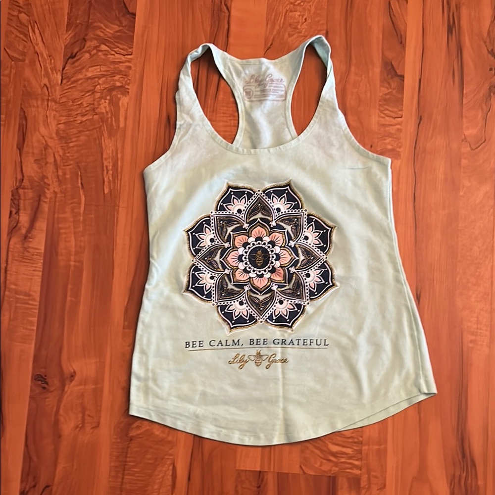 Lily Grace Mint Green Graphic Tank Top